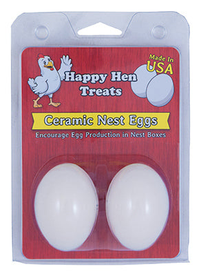 Hardware store usa |  2PK WHT Cera Nest Eggs | 17056 | HAPPY HEN TREATS