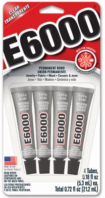 Hardware store usa |  4PK.18OZ E6000 Adhesive | 5510310 | ECLECTIC PRODUCTS INC