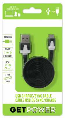 Hardware store usa |  3' BLK Micro USB Cable | GP-USB-M | ARIES MFG