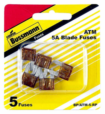 Hardware store usa |  5PK 5A Mini Auto Fuse | BP/ATM-5-RP | COOPER BUSSMANN