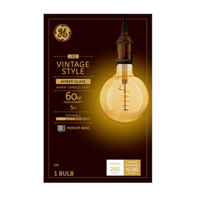 Hardware store usa |  GE 5W WW G40 Vint Bulb | 36538 | G E LIGHTING