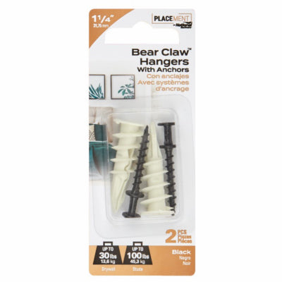 Hardware Store USA | 2PK BLK Bear Hanger