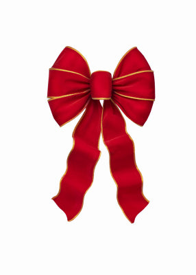 Hardware Store USA | RED/GLD Velvet Bow | Pack Of 12