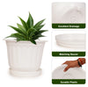 6,8,10 Inch Jasmine Flower Pot with Bottom Tray Plastic Planter - Set of 3