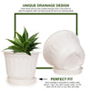 6,8,10 Inch Jasmine Flower Pot with Bottom Tray Plastic Planter - Set of 3