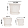 6,8,10 Inch Jasmine Flower Pot with Bottom Tray Plastic Planter - Set of 3