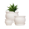 5,8,12 Inch Kanha Matki Plastic Flower Pot with Bottom Tray - Set of 3