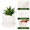 4.5,7 & 10 Inch Melon Flower Pot with 6,8,12 Inch Bottom Tray Plastic Planter - Set of 3