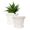 14 Inch Style Flower Pot with 14 Inch Bottom Tray Plastic Planter - Set of 2