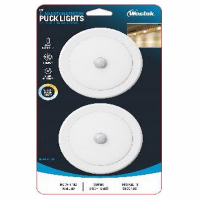 Hardware Store USA | 2PK WHT LED Puck Light