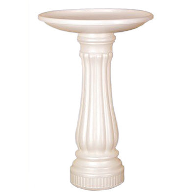 Hardware Store USA | WHT RND Resin Bird Bath