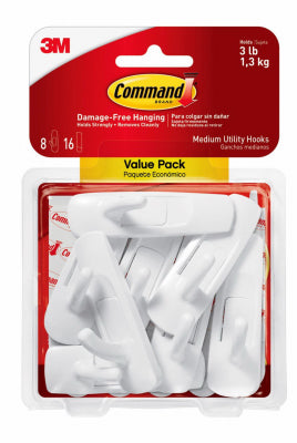 Hardware Store USA | 8PK MED WHT CommandHook