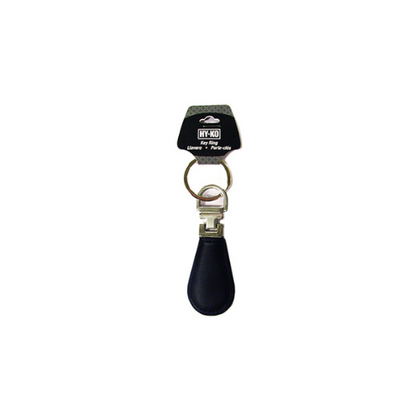 Hardware Store USA | BLK/SLV LTHR Key Ring | Pack Of 3