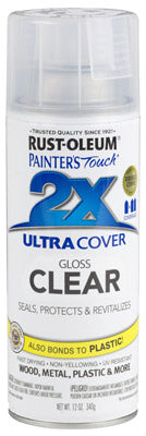 Rust-Oleum 334029 Painter's Touch 2X Ultra Cover Spray Paint, 12 oz, Gloss  Clear