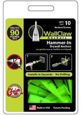 Hardware store usa |  10PK Wallclaw Anchor | PCK-WC10-YS | WALLCLAW ANCHORS LLC
