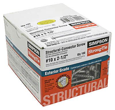 Hardware store usa |  #10x2.5 Conn Screw | SD10212R100-R | SIMPSON STRONG TIE
