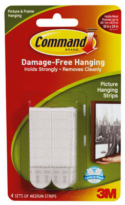 Hardware store usa |  MED WHT Pict Hang Strip | 17201-4PK-ES | 3M COMPANY