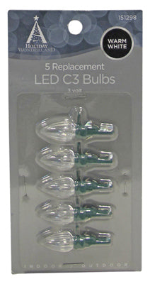 Christmas Lights LED Replacement Bulb, C3, Warm White, 5-Pk.
