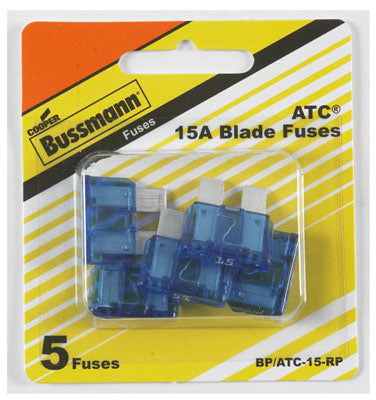 Hardware store usa |  5PK 15A BLU Auto Fuse | BP/ATC-15-RP | COOPER BUSSMANN