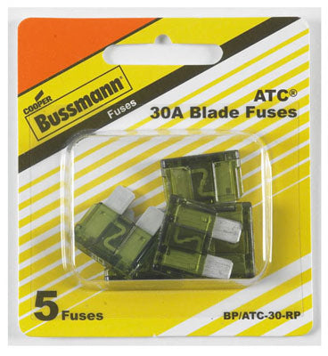 Hardware store usa |  5PK 30A GRN Auto Fuse | BP/ATC-30-RP | COOPER BUSSMANN