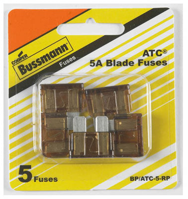 Hardware store usa |  5PK 5A Tan Auto Fuse | BP/ATC-5-RP | COOPER BUSSMANN