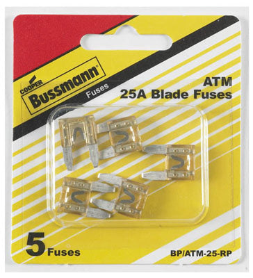 Hardware store usa |  5PK 25A CLR Auto Fuse | BP/ATM-25-RP | COOPER BUSSMANN