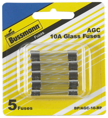 Hardware store usa |  5PK 10A Ferrule Fuse | BP/AGC-10-RP | COOPER BUSSMANN