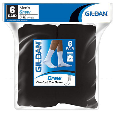 Hardware store usa |  6PK BLK Crew Socks | 1048607 | GILDAN BRANDED APPAREL SRL