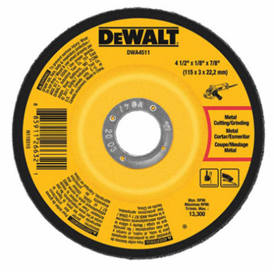 Hardware store usa |  4-1/2x1/8x7/8 MTL Wheel | DWA4511 | DEWALT ACCESSORIES