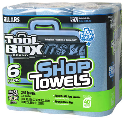 Hardware store usa |  Tool 6PK BLU Shop Towel | 5441602 | SELLARS WIPERS & SORBENTS