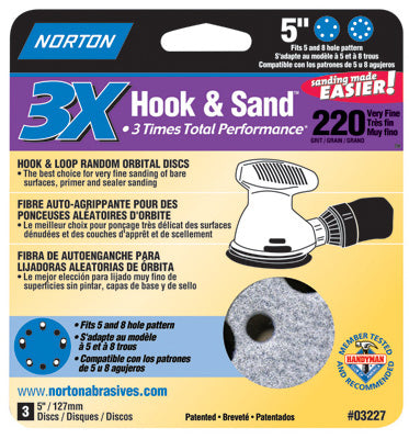 Hardware store usa |  3PK 220G Hook/Loop Disc | 7660703227 | NORTON ABRASIVES/ST GOBAIN