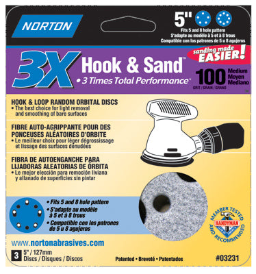 Hardware store usa |  3PK 100G Hook/Loop Disc | 7660703231 | NORTON ABRASIVES/ST GOBAIN