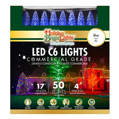 Hardware store usa |  50LT BLU C6 LED LGT Set | LEDBX-C650-BL | HOLIDAY BRIGHT LIGHTS