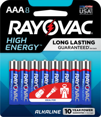 Hardware store usa |  RAYO8PK AAA Alk Battery | 824-8T | RAYOVAC