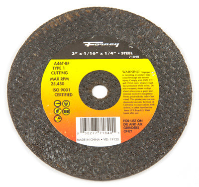 Hardware Store USA | 3x1/16x1/4 T1 Cut Wheel