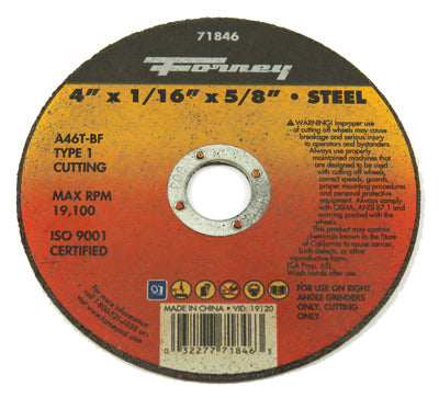 Hardware Store USA | 4x1/16x5/8 T1Cut Wheel