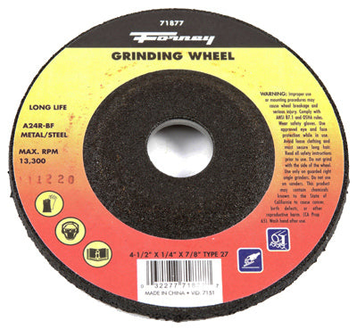 Hardware Store USA | 4.5x1/4x7/8 Grind Wheel