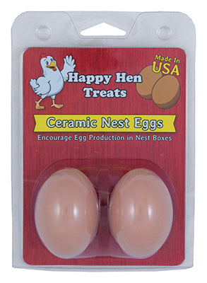 Hardware store usa |  2PK BRN Cera Nest Eggs | 17055 | HAPPY HEN TREATS