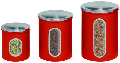 Hardware store usa |  3PK RED Stor Canisters | KCH-03011 | HONEY CAN DO INTL INC