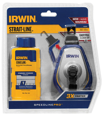 Hardware store usa |  100' Pro BLU Chalk Reel | IWHT48443BC | IRWIN INDUSTRIAL TOOL CO