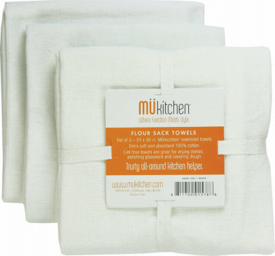 Hardware store usa |  3PK WHT FlourSack Towel | 6600-1201 | MUKITCHEN