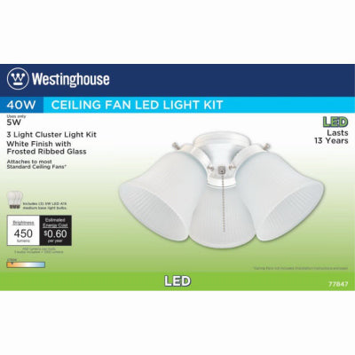 Hardware store usa |  3LGT WHT Fros Fan Kit | 77847 | WESTINGHOUSE LIGHTING CORP