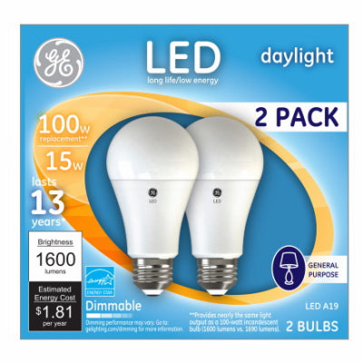 Hardware Store USA | GE 2PK 15W Day A19 Bulb