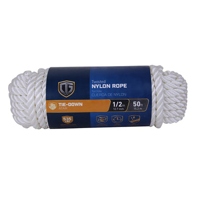 Hardware Store USA | 1/2x50 Twist Nyl Rope