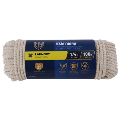 Hardware Store USA | 1/4x100 NAT Sash Cord