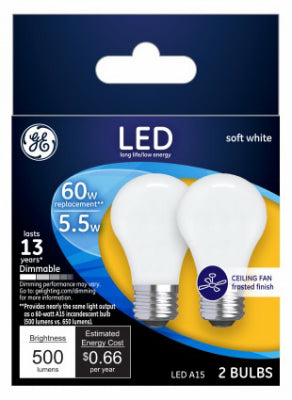 Hardware Store USA | GE 2PK 5.5W SW A15 Bulb