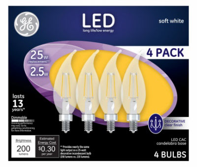 Hardware Store USA | GE4PK2.5W SW CAC Bulb