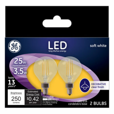 Hardware Store USA | GE 2PK 3.5W SW G16 Bulb