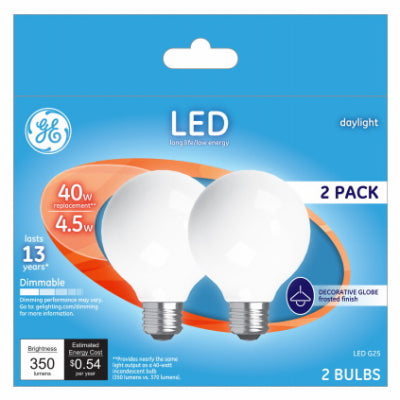 Hardware Store USA | GE2PK 4.5W Day G25 Bulb