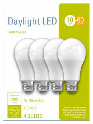 Hardware store usa |  4PK 10W Day A19 Bulb | 32589 | G E LIGHTING